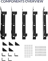 Vista 7 de FLEXIMOUNTS Kit universal de banco de trabajo de acero con 5 patas en forma de L, banco de trabajo resistente para almacenamiento de garaje