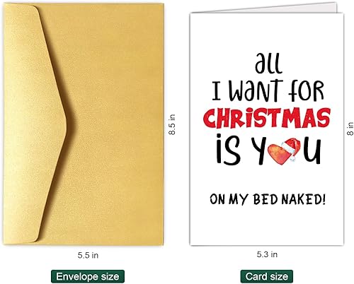 Miniatura 2 de Sleazy - Tarjeta de Navidad para esposa y marido, divertida tarjeta de Navidad para prometida novia y novio, tarjeta de Navidad traviesa, All I Want