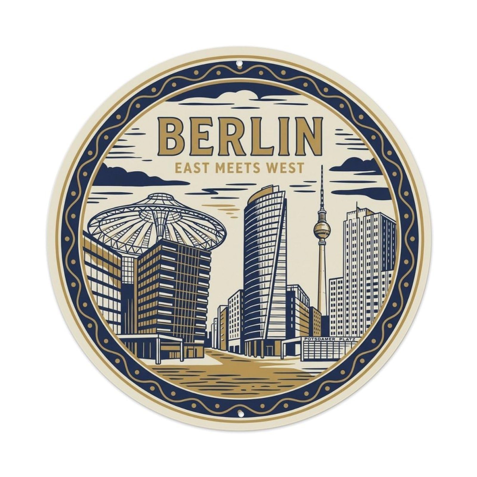 Vintage Travel Berlin Germany Future 1 Metal Tin Sign