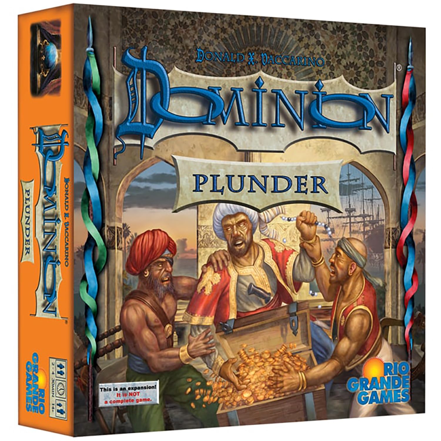 Rio Grande Games Dominion: Plunder Expansion - Strategy Card Game, Sea Exploration & Plundering, Rio Grande Games, for Ages 14 and Up, 2-4 Players, 30 Minute Playing Time