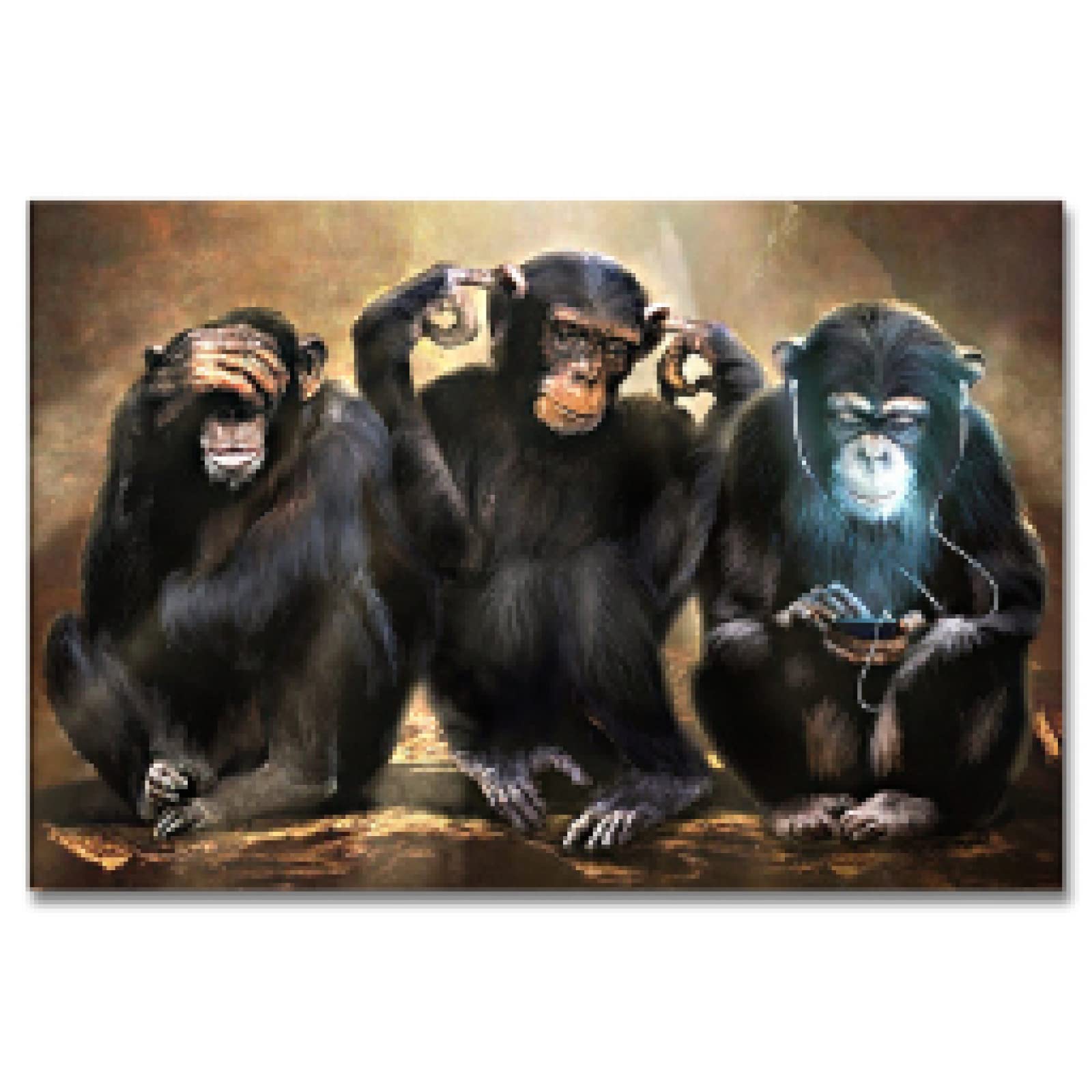 Affiches et impression singe orang-outan tableau abstrait salon 70x100 - 8