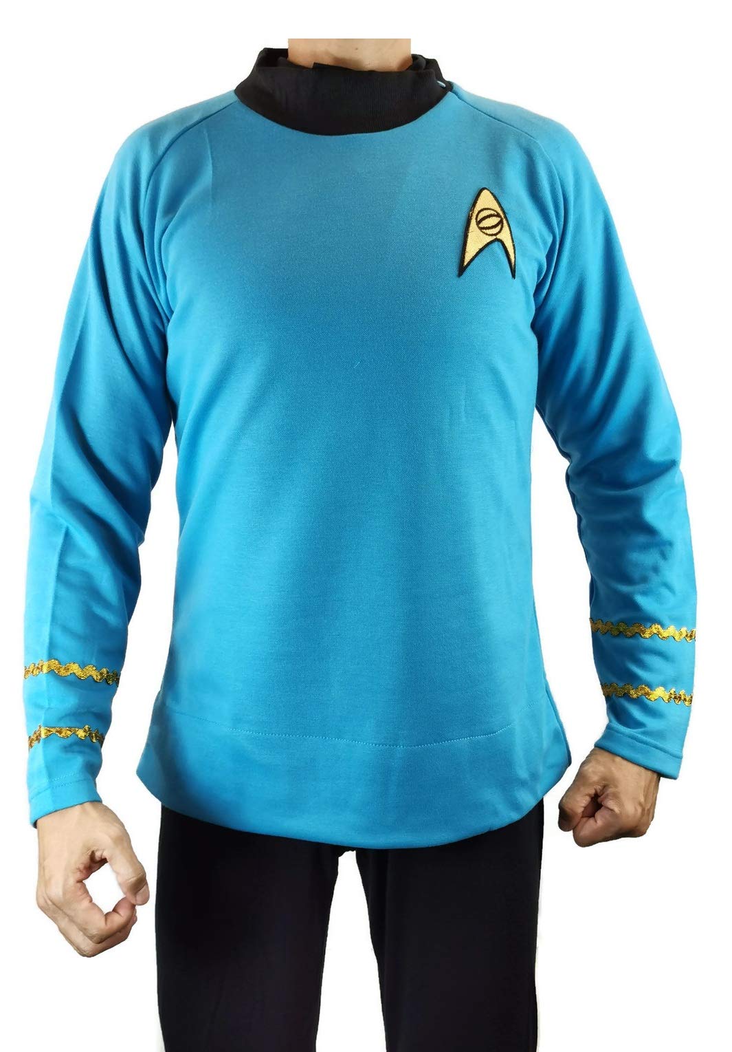 Classic Sci-fi Space Science Shirt Cosplay Costume Uniform TOS Blue M