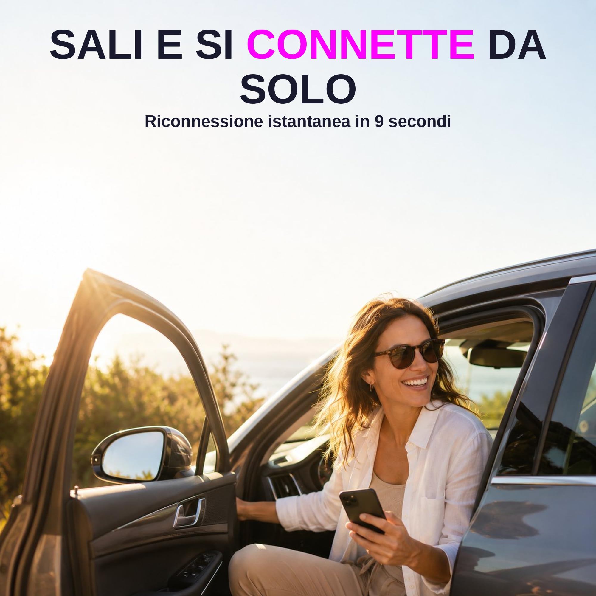 Adattatore CarPlay Wireless e Android Auto 2 in 1 - WiFi 6 5GHz Mini USB Converte Cavo in Wireless - Plug & Play Connessione Rapida 9s per iPhone iOS 10+ Android 11+ Auto dal 2016