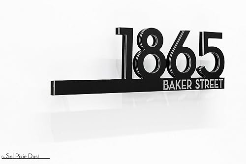 Miniatura 2 de Modern House Numbers - Black Aluminum (ACP) and Silver Fiber Laser Engraved Letters - Contemporary Home Sign - Underline Sign - Door Number -