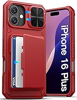 Vista 87 de ATATOO Funda tipo cartera para iPhone 16 con tarjetero (almacena 3-5 tarjetas) [bloqueo RFID] y funda deslizante para cámara, protección de grado