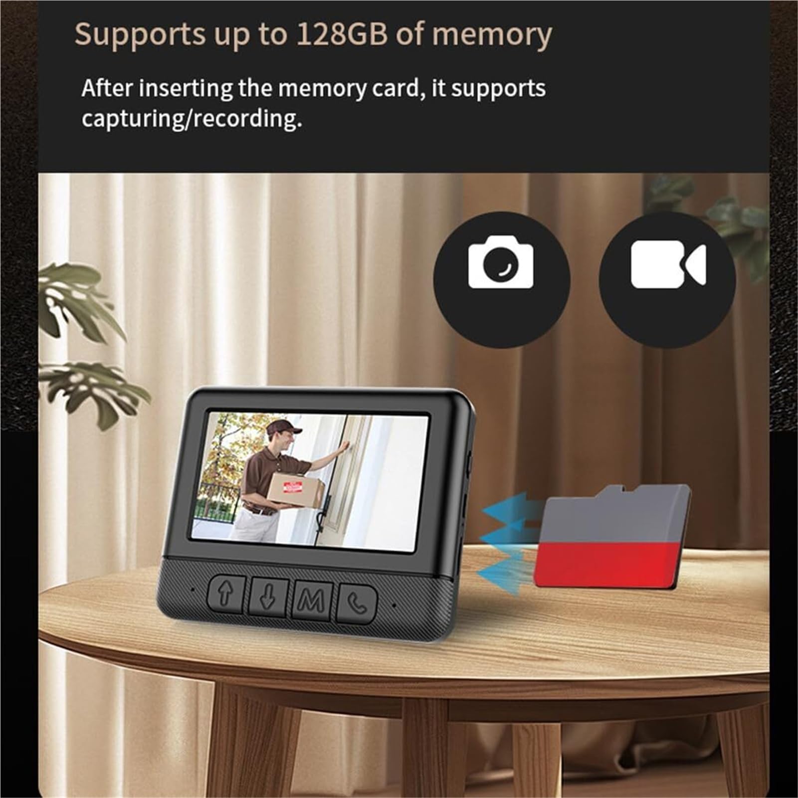 Mothdust Camera de Sonnette Video HD sans Fil Caméra de Securite Etanche