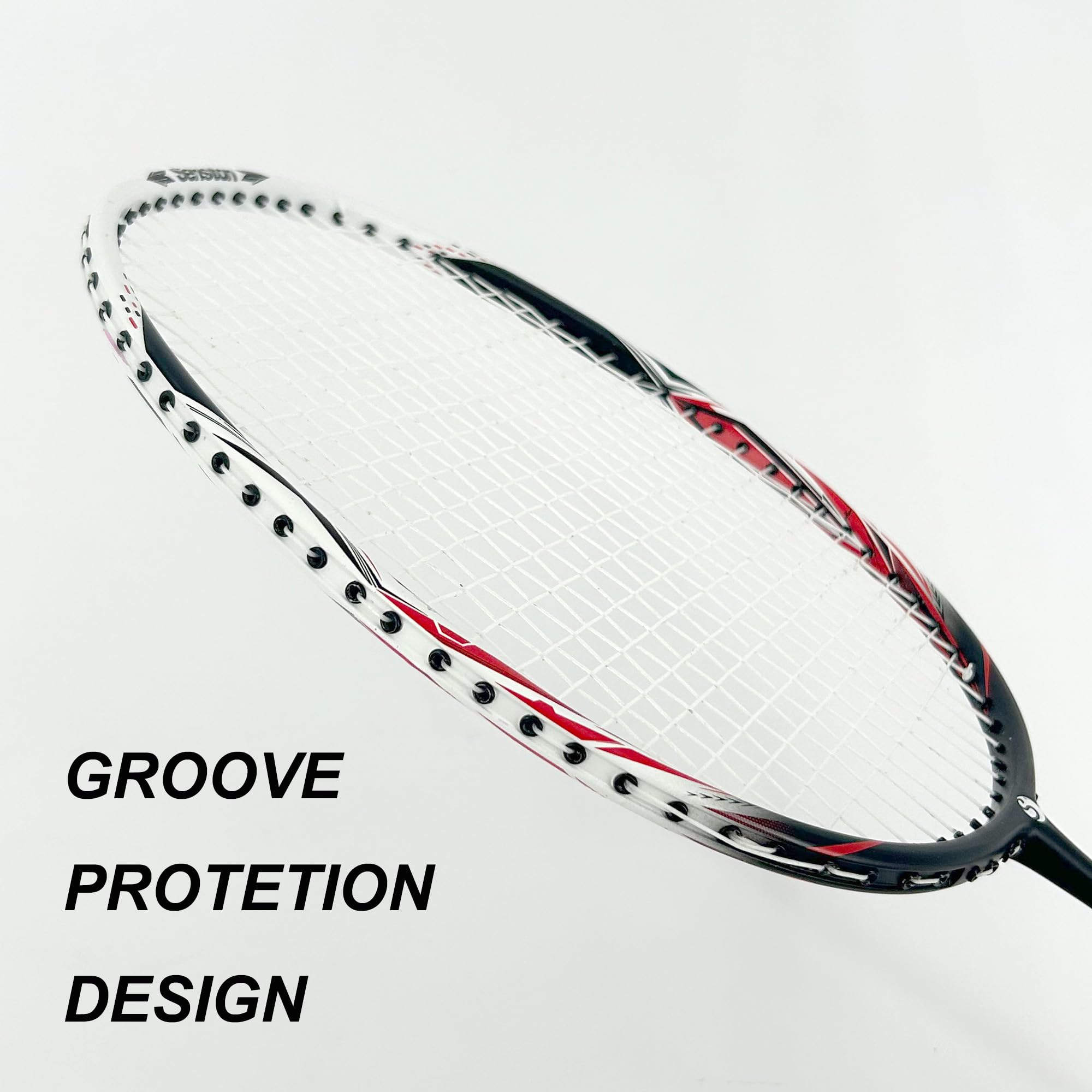 Senston Racchette Badminton in Fibra di Carbonio per Allenamento, Badminton Set con Borsa e 6 Volani in Nylon