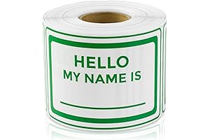 3" x 2" Start with Hello Name Stickers | Identification Badges in Green