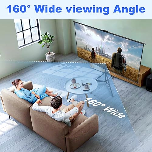 Miniatura 6 de Soporte de trípode para proyector, pantalla de proyección para interiores y exteriores con respaldo negro, pantalla de trípode ajustable 169 HD