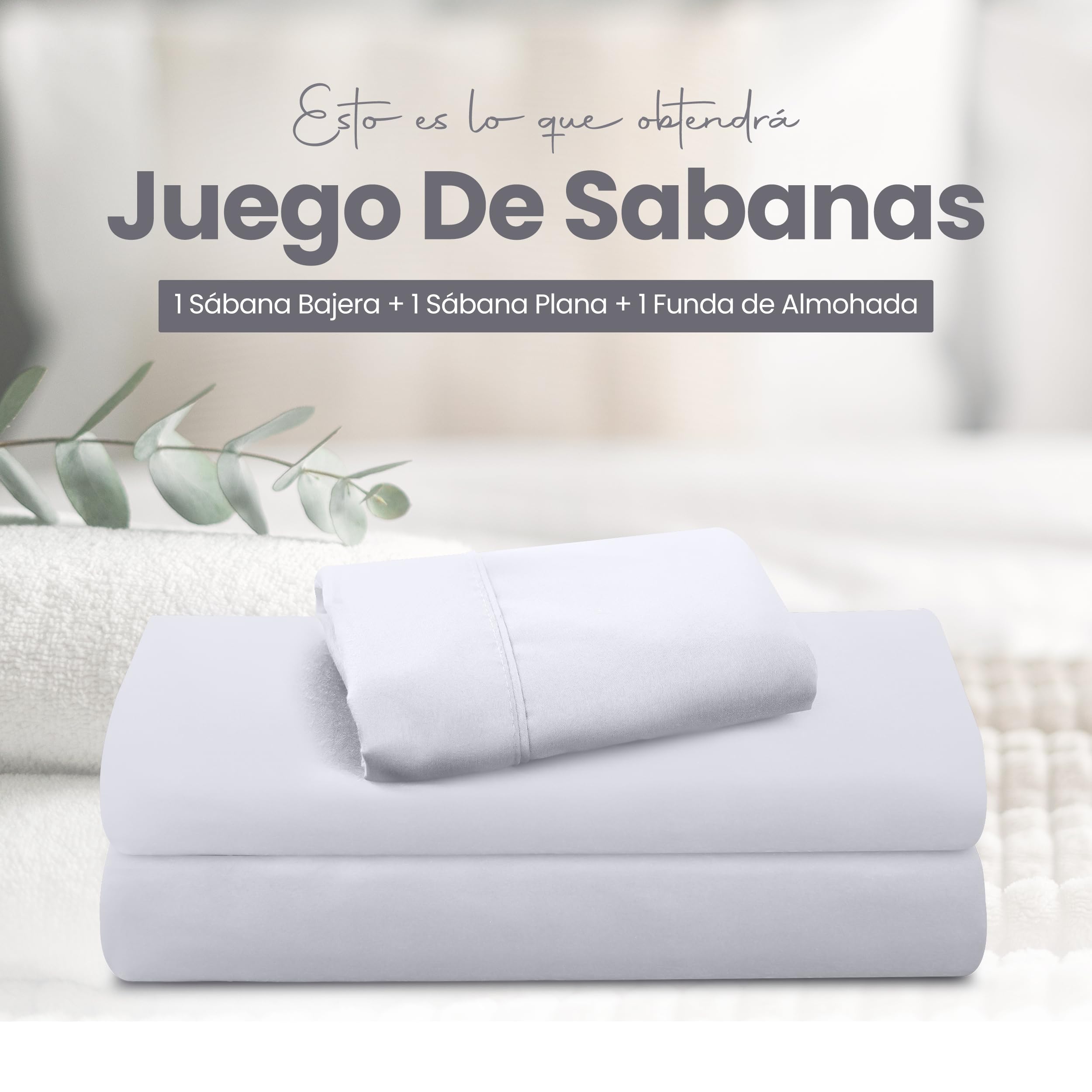 Utopia Bedding Juego de Sabanas 4 Piezas 135x190 - Poliéster Microfibra Cepillada - Oeko-Tex Certificado - Sábana Bajera, Sábana Plana y 2 Fundas de Almohada 50x75 (Cama 135, Gris) — view 101