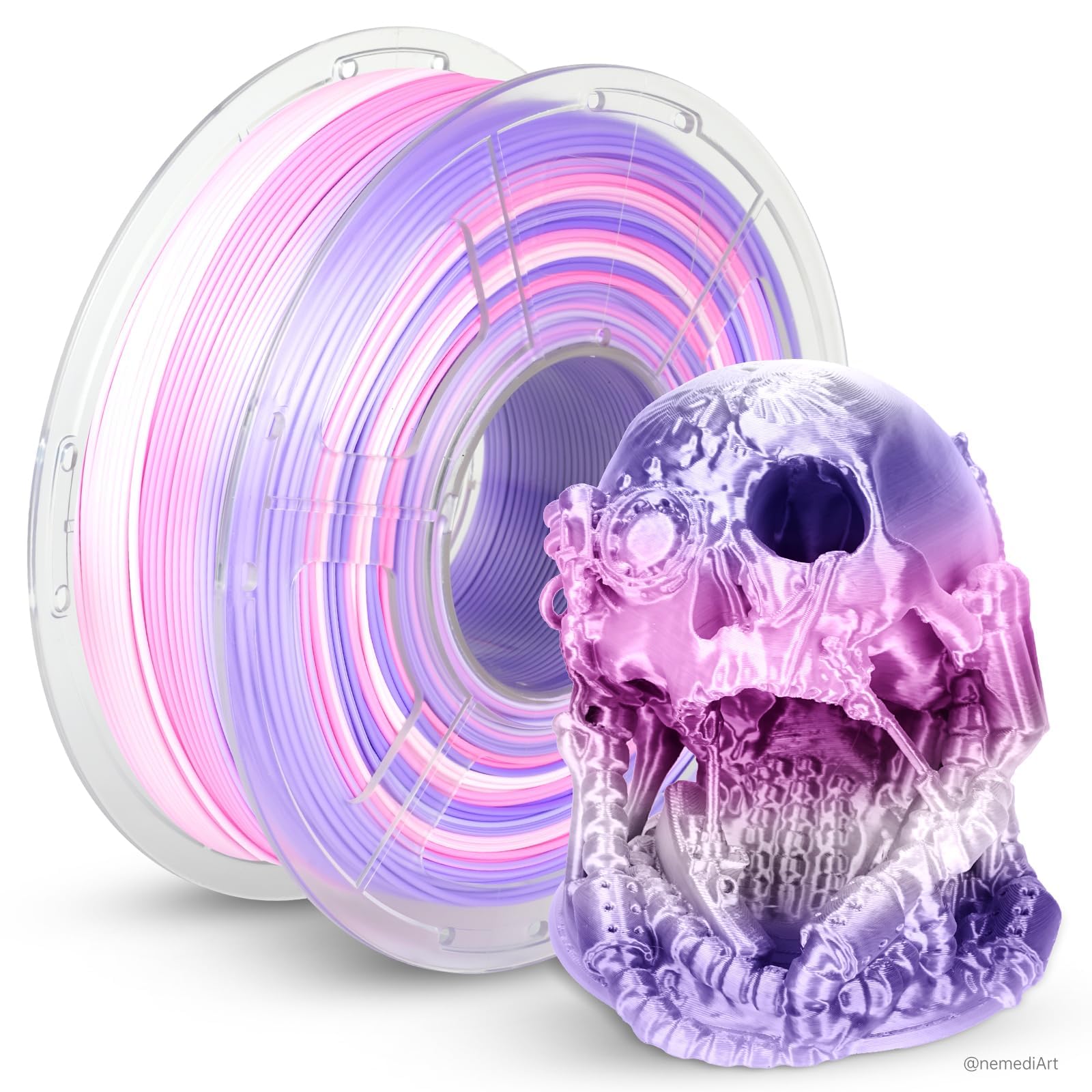 JAYO Silk Rainbow PLA+ 3D Printer Filament 1.75mm, 1.1kg