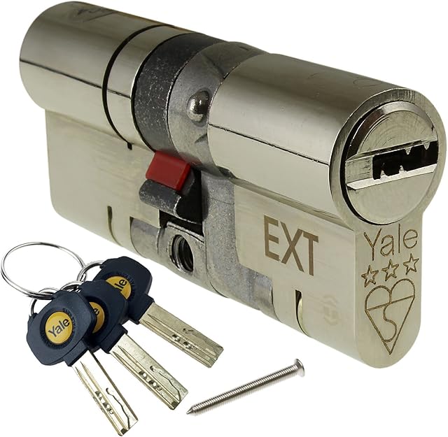 Yale Platinum 50 (int) 40 (ext) (90mm) Nickel 3 Star Euro Cylinder Anti Snap Bump High Security uPVC Door Barrel TS2007:2013 Lock