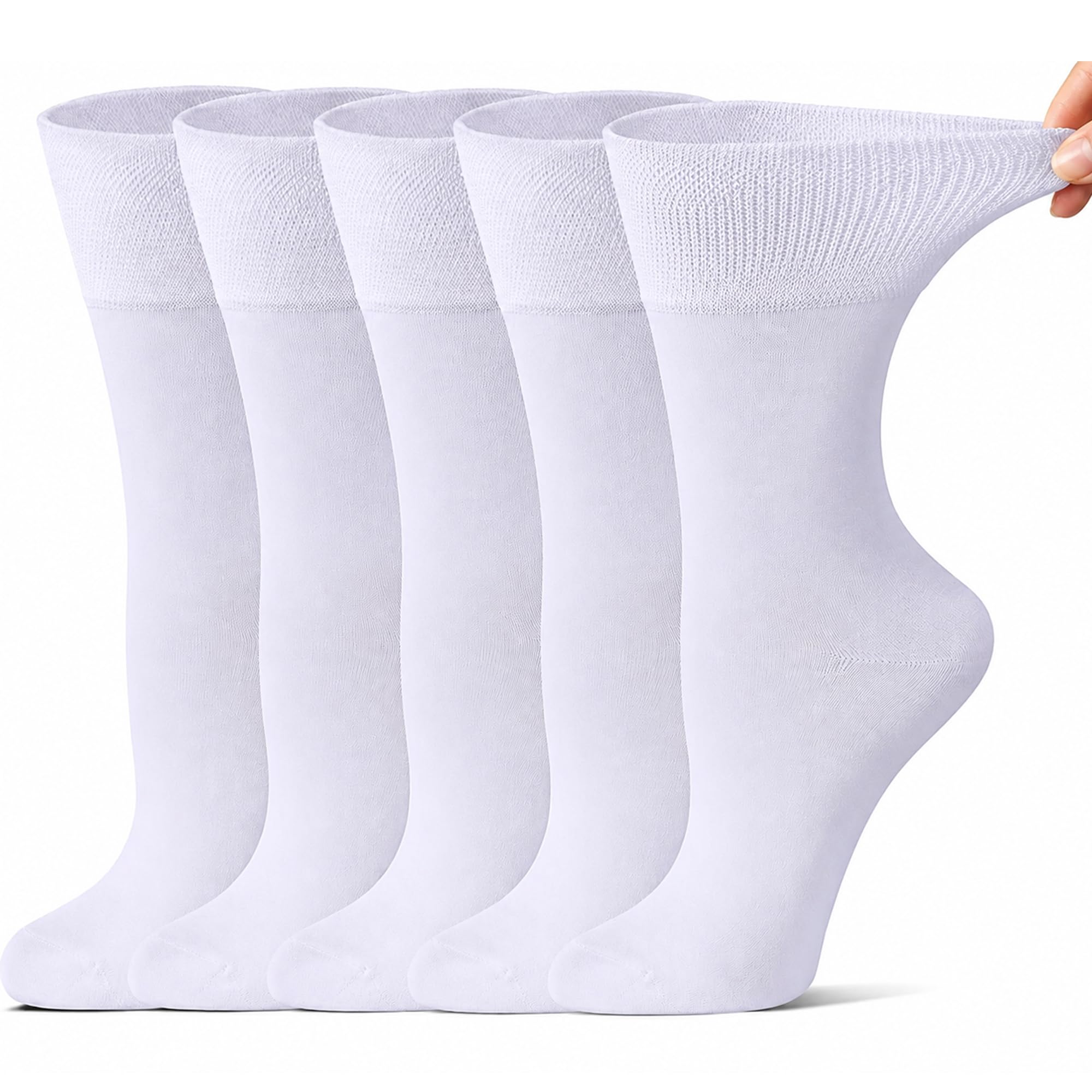 Bamboo Viscose Diabetic Socks for Women, 5 Pairs