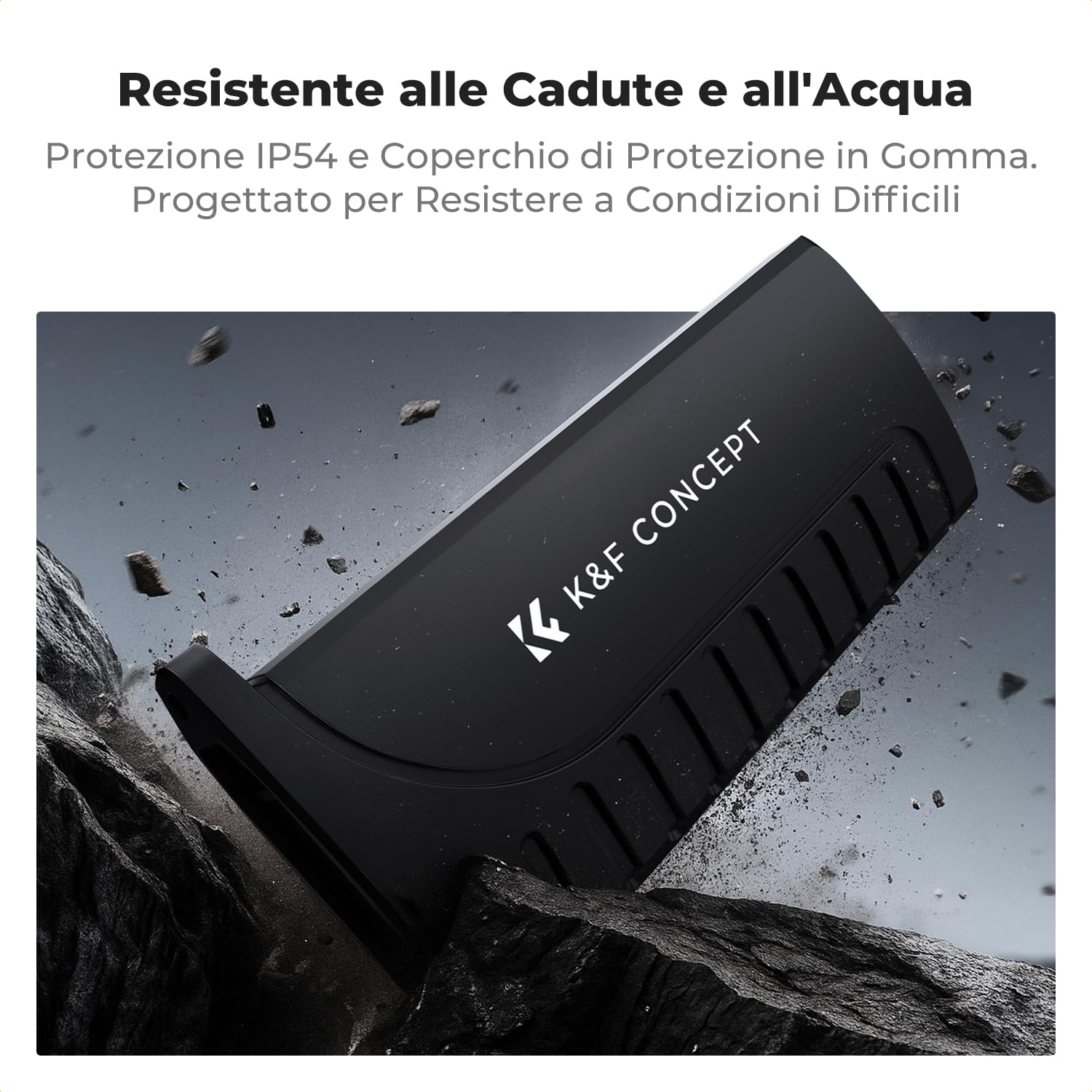 K&F CONCEPT Lettore di Schede con Custodia e Adattatore Integrati, USB 3.1, Supporto SD/microSD/Nano SIM, Compatibile PC/Mac/Android/iOS