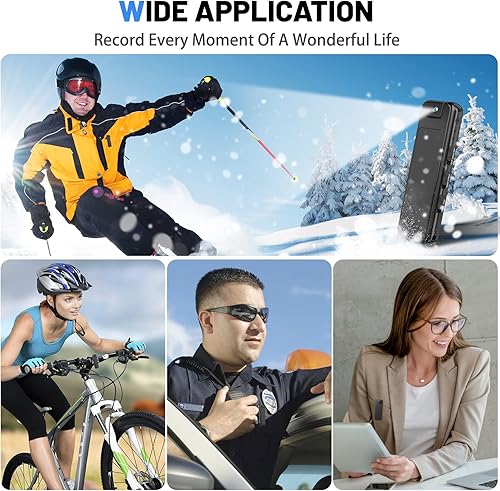 Miniatura 5 de Cámara de cuerpo pequeño Ture 1080P Full HD, mini cámara corporal con tarjeta de memoria de 64 GB, cámara corporal portátil de alta calidad con