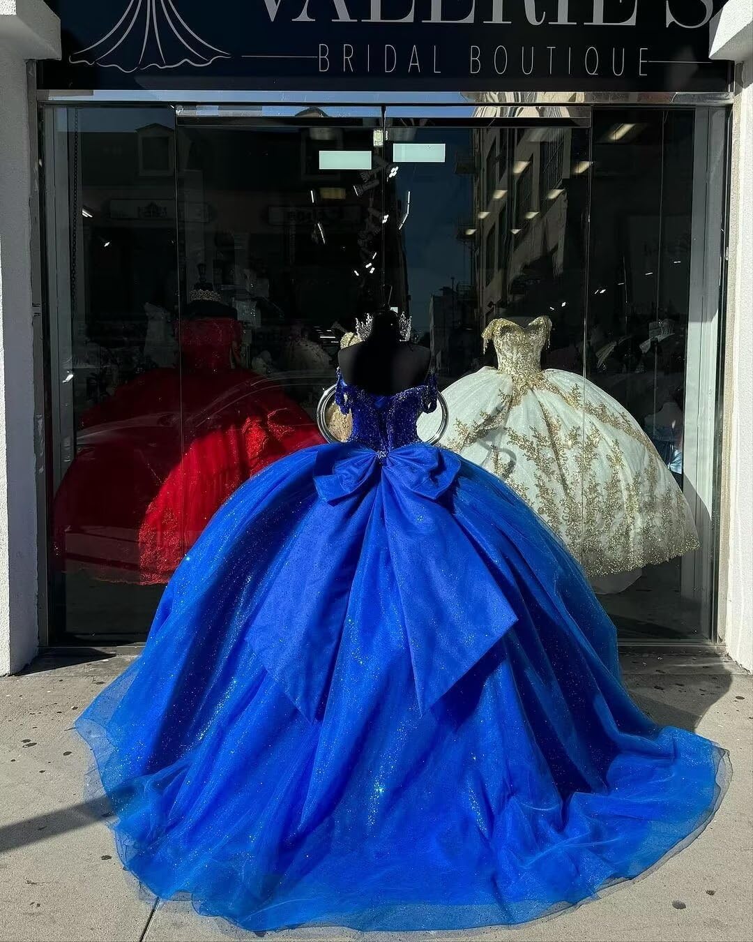 Vestidos de quinceañera con Hombros Descubiertos y Cuentas con Lazo, Vestidos de quinceañera Formales Largos para Fiesta de graduación MT034