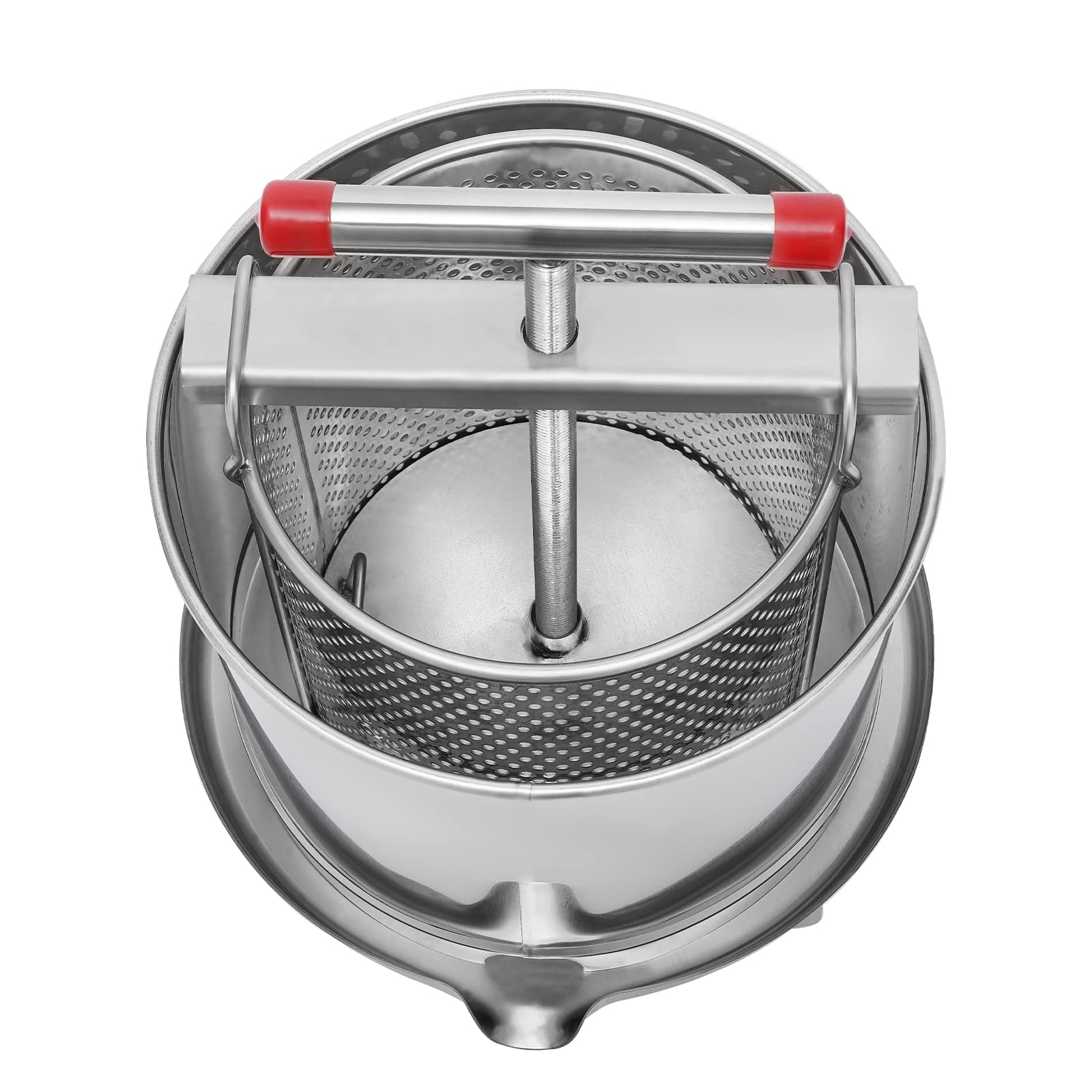 3.32Gal Fruit Wine Press Stainless Steel Wine Press Machine Manual Oil Press Machine DIY Large Fruit Honey Presser for Cider Tincture Cheese Apple Herb Vegetables, Silver