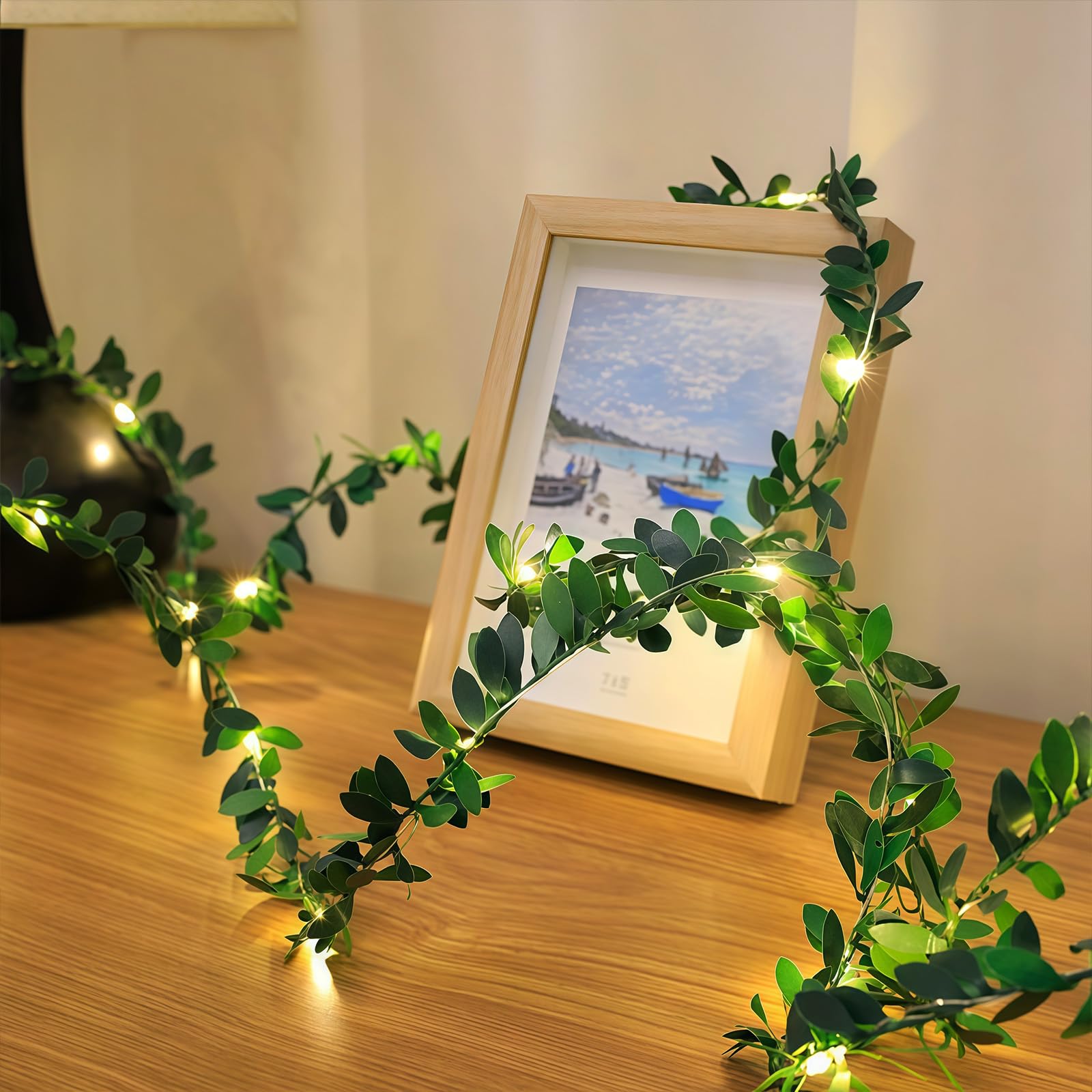 AWSOLAR 6.56FT Ivy Fairy Lights, Ivy Garland String Lights Battery Operated for Wedding, Party, Garden, Balcony, Table, Wall Decor