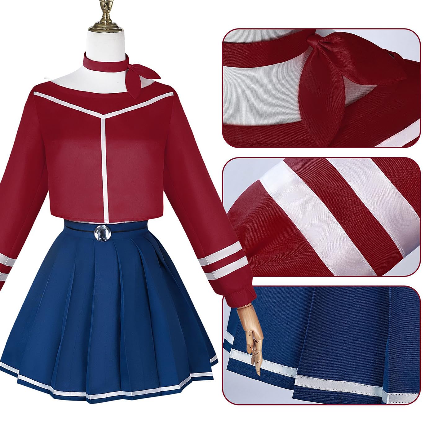 MiSide Mita Cosplay Costume Completo con Parrucca MiSide Cosplay Outfit Cappello Mita JK Uniforme Natale Halloween Carnevale Party Stage Performance Costume XS-3XL
