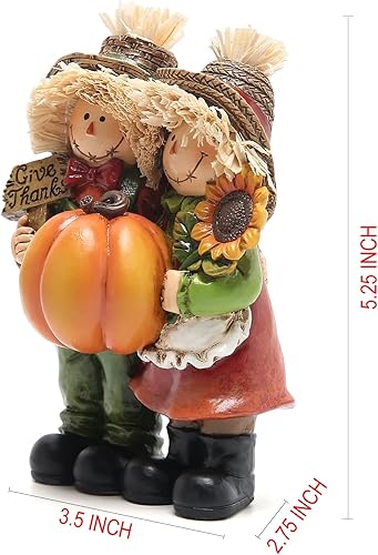 Miniatura 7 de Hodao 2 piezas de decoración de espantapájaros de otoño de Acción de Gracias, espantapájaros de cosecha de otoño, calabaza, decoración para otoño,