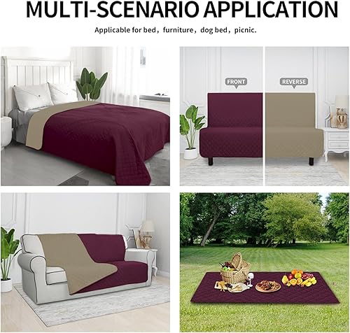 Miniatura 4 de Easy-Going Funda de cama 100% impermeable para perro, reversible, a prueba de fugas, lavable, protector de muebles para mascotas, niños, perros y