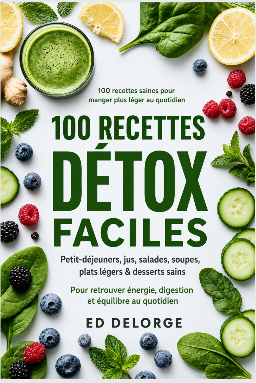 100 Recettes Détox Faciles: Cuisine saine, jus, smoothies, salades, soupes et plats légers pour retrouver énergie, digestion et équilibre (Collection ... et gourmandes pour tous les jours)