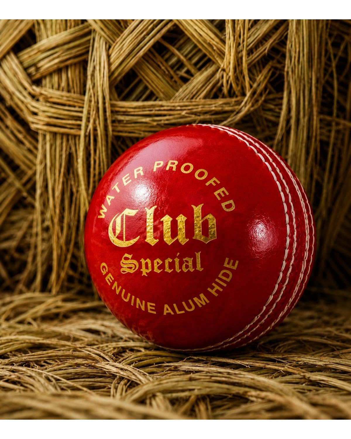 Red Leather Cricket Balls with Gold Branding and White Stitching Pack of 1-picture-20