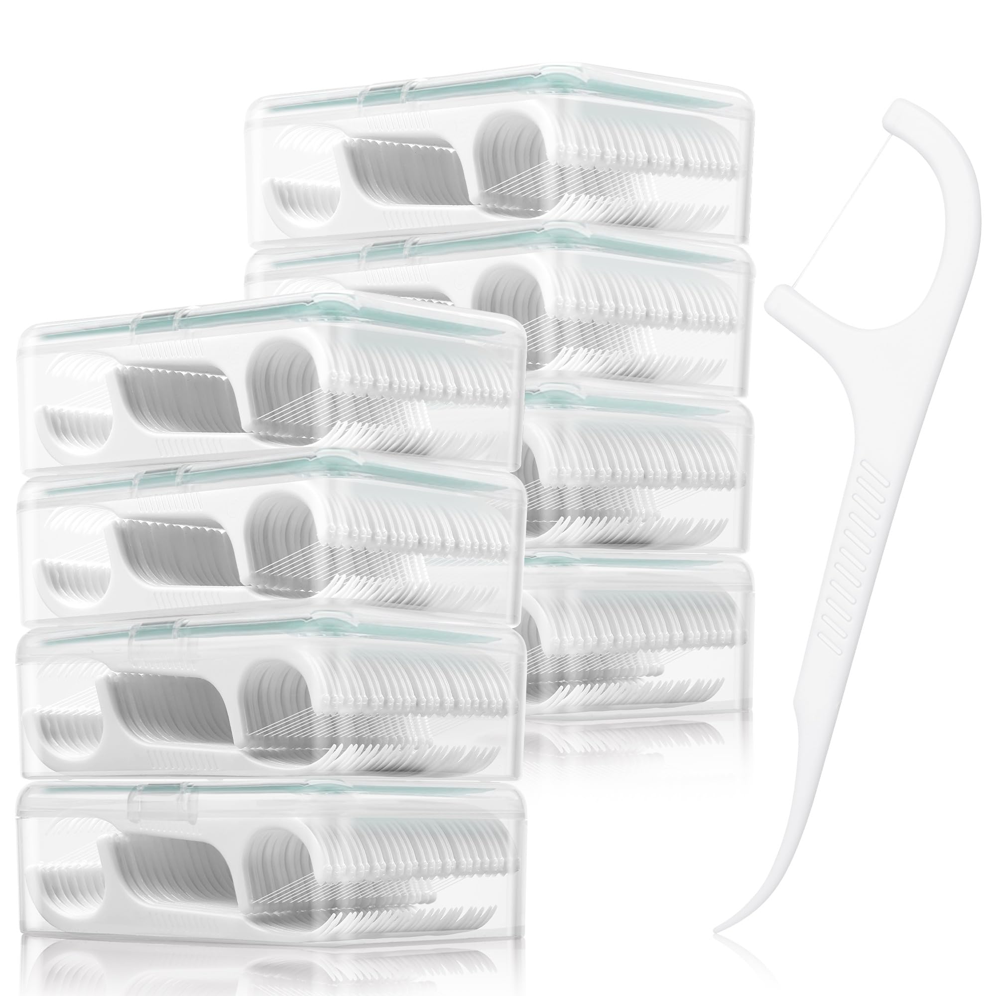 400 Count Floss Picks Dental Tooth Picks Floss Sticks Flossers Strong Toothpicks in Handy Travel Cases for Family