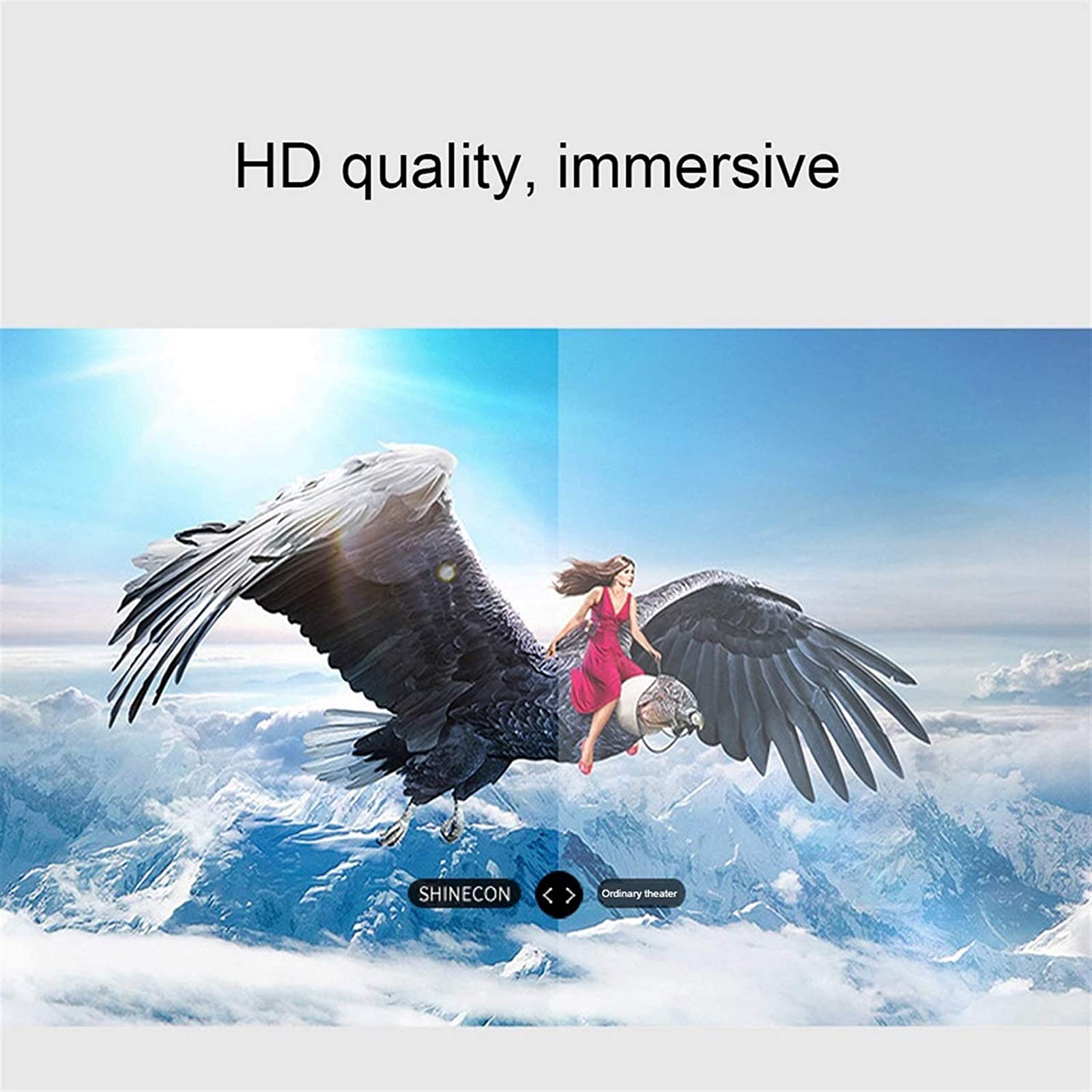 Occhiali VR 3D, Realtà Virtuale Visore, Realtà Virtuale VR Occhiali con Sportello Auricolare per Smartphone 4,7-6,0 Pollici, Regalo Perfetto di Natale e di Compleanno