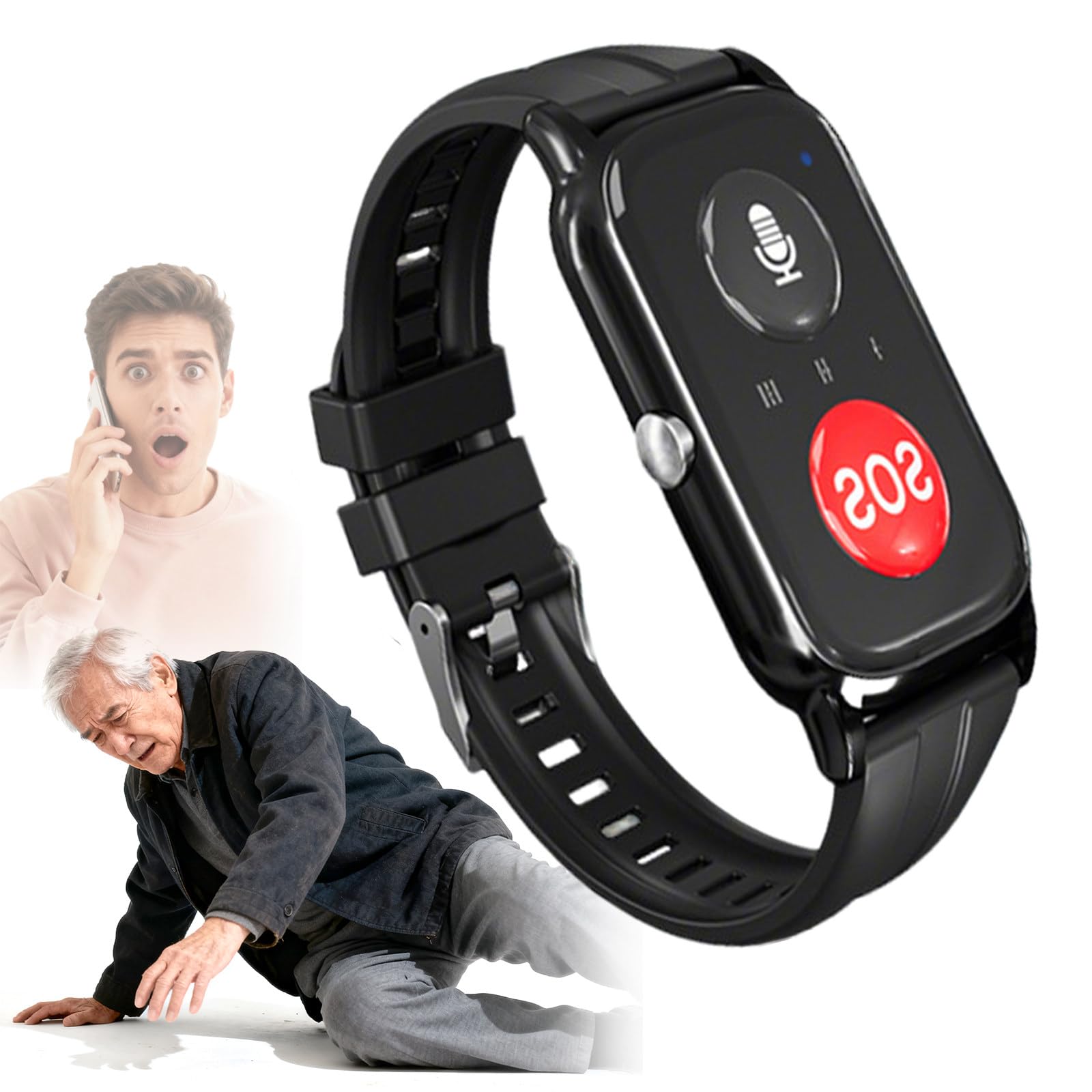 EaThsalL Fall Detection Smartwatch for Seniors Fall Detection Alert Devices for Elderly, GPS Tracking Watch Quick Call, Preventing Getting Lost Emergency SOS Button, Autism Needs 10 Devices Connect