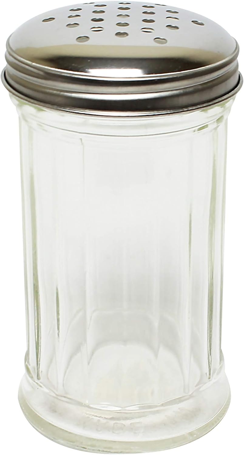 Thunder Group 12 oz stainless steel perf cap sugar/cheese dispensers, comes in 2 dozens