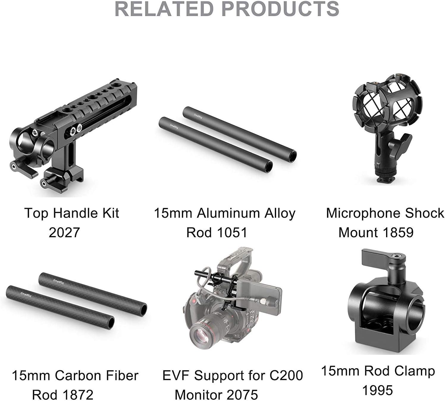 SmallRig Universal Shotgun Microphone Mount for 19-25mm Diameter with Elastic Silica Gel, Shockproof and Noise Absorption 1993B