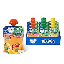 Mellin, Pouch Merenda 100% Frutta con Vitamina C – Mix Gusti – 18 Confezioni da 90 gr