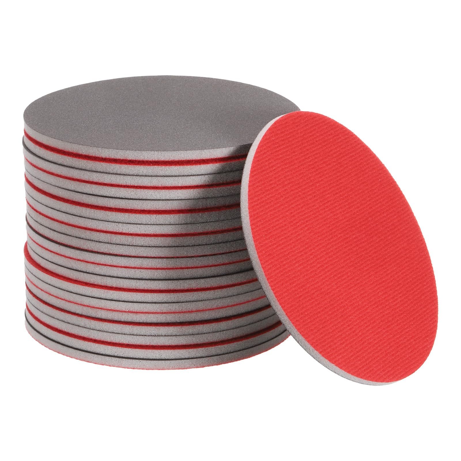 uxcell 20 esponjas de lijado de grano 1000 de 6 pulgadas, disco de lijado de esponja de velcro para lijadora orbital, esponja de uso húmedo/seco para coche, madera, yeso, metal, muebles de pulido