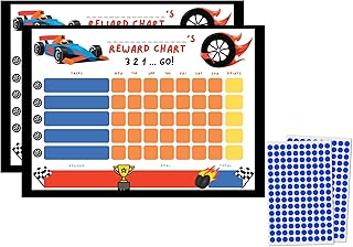Boys Reward Chart, Vehicle Sticker Chart for Potty Training, Kids Behaviour Chart with Stickers, Car Reward Chart