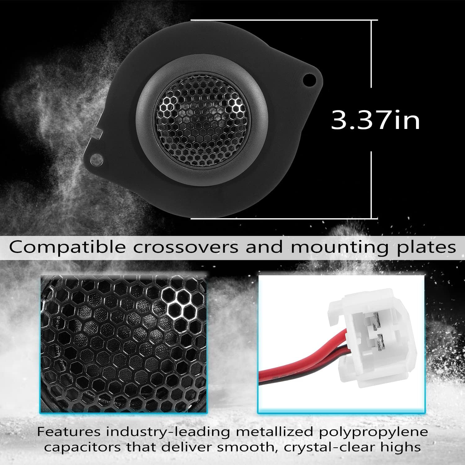 Bonbo 2PCS Super Tweeters Silk Dome Component Tweeters A Pillar Speaker Top Roof Speaker Audio Surround for Jeep Wrangler JL JLU Sports Sahara Freedom Rubicon Unlimited Gladiator JT 2018-2022