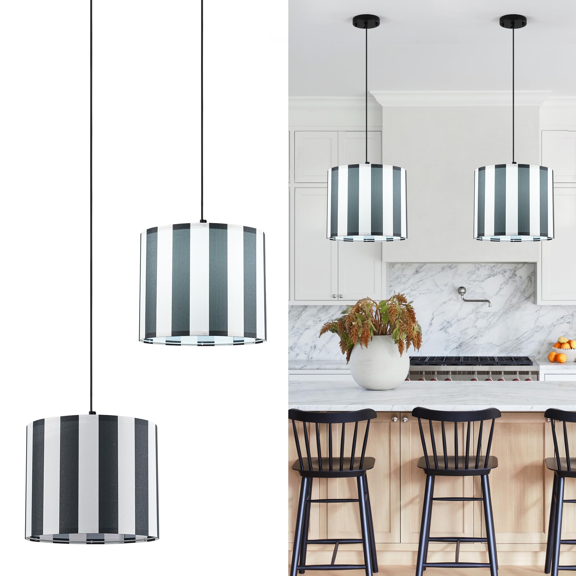 LASENCHOO Pendant Lights Kitchen Island 2 Pack, 12.6