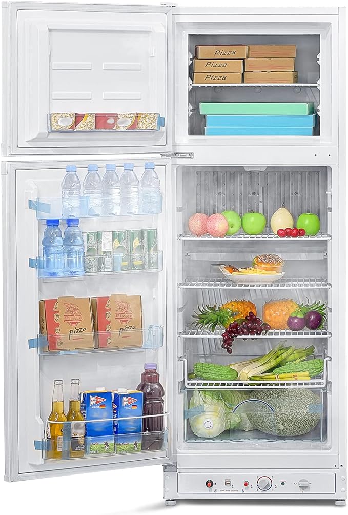 Smad Propane Refrigerator 110V/Propane Fridge Up Freezer 9.