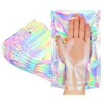 Trunple Smell Proof Bags & Resealable Foil Pouch Sample Bag [100 PCS ] Great for Party Favor Food Storage (Holographic Color) (6x9 Inch)