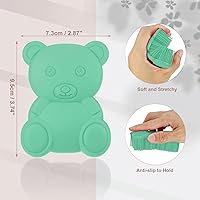 Vista 3 de VOCOSTE Cepillo corporal de silicona suave, cepillos sensoriales, esponja de silicona, cepillo de ducha para mascotas, cepillo de baño, verde