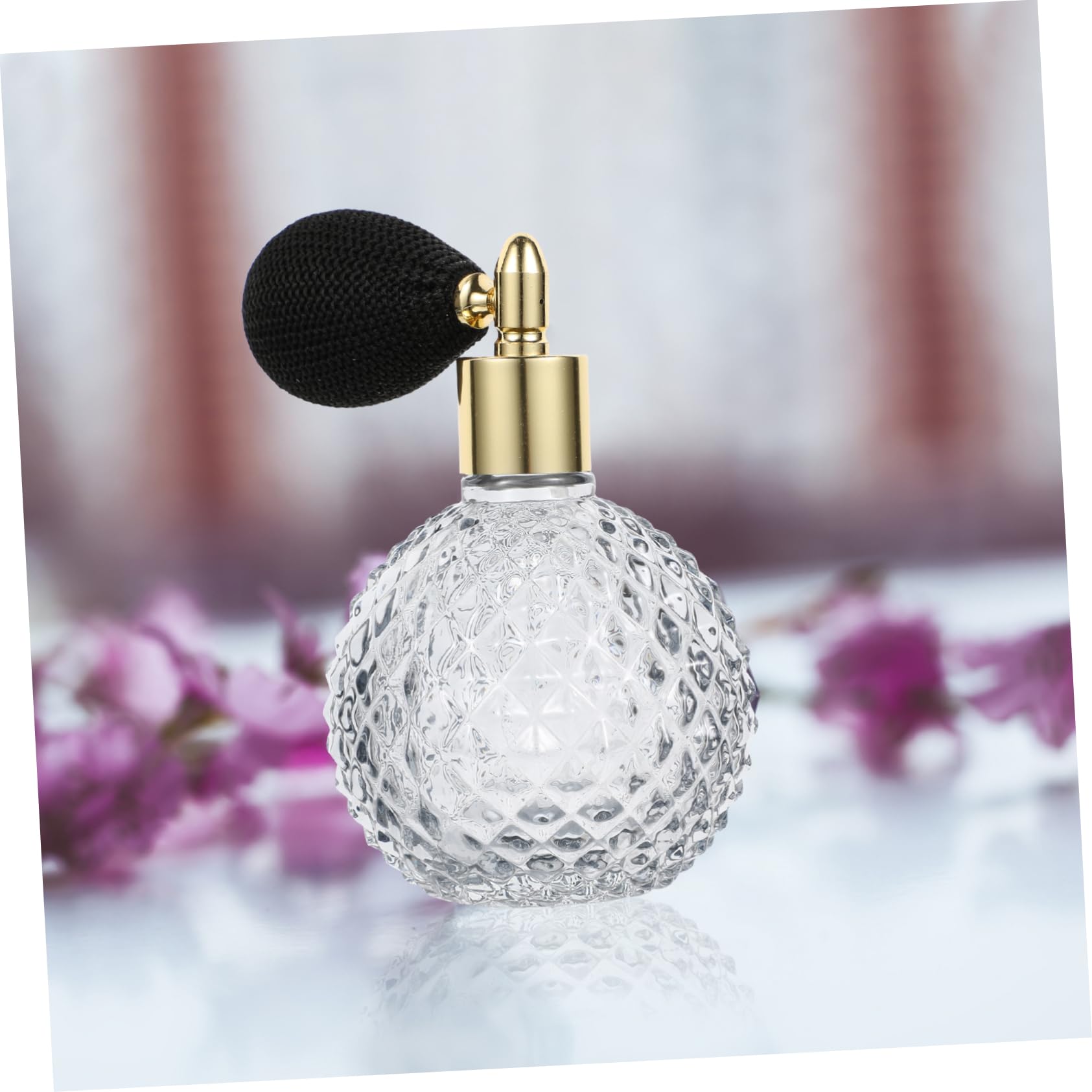 TOPBATHY Bottiglia di Profumo Vintage in Vetro 100 Ml, Set da 2 Flaconi Spray Ricaricabili Design Ananas, Spray per Profumo da Viaggio e Uso Quotidiano