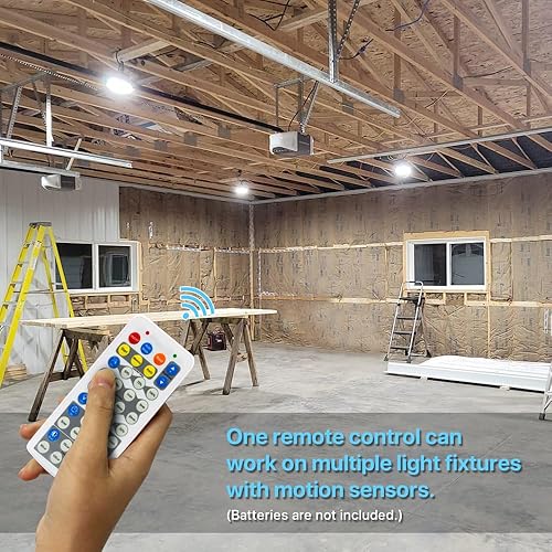 Miniatura 3 de HYPERLITE UFO LED High Bay Light con sensor de movimiento 21000LM, 150W Smart High Bay LED Lights con control remoto, 120-277V IP65 Luz de tienda de