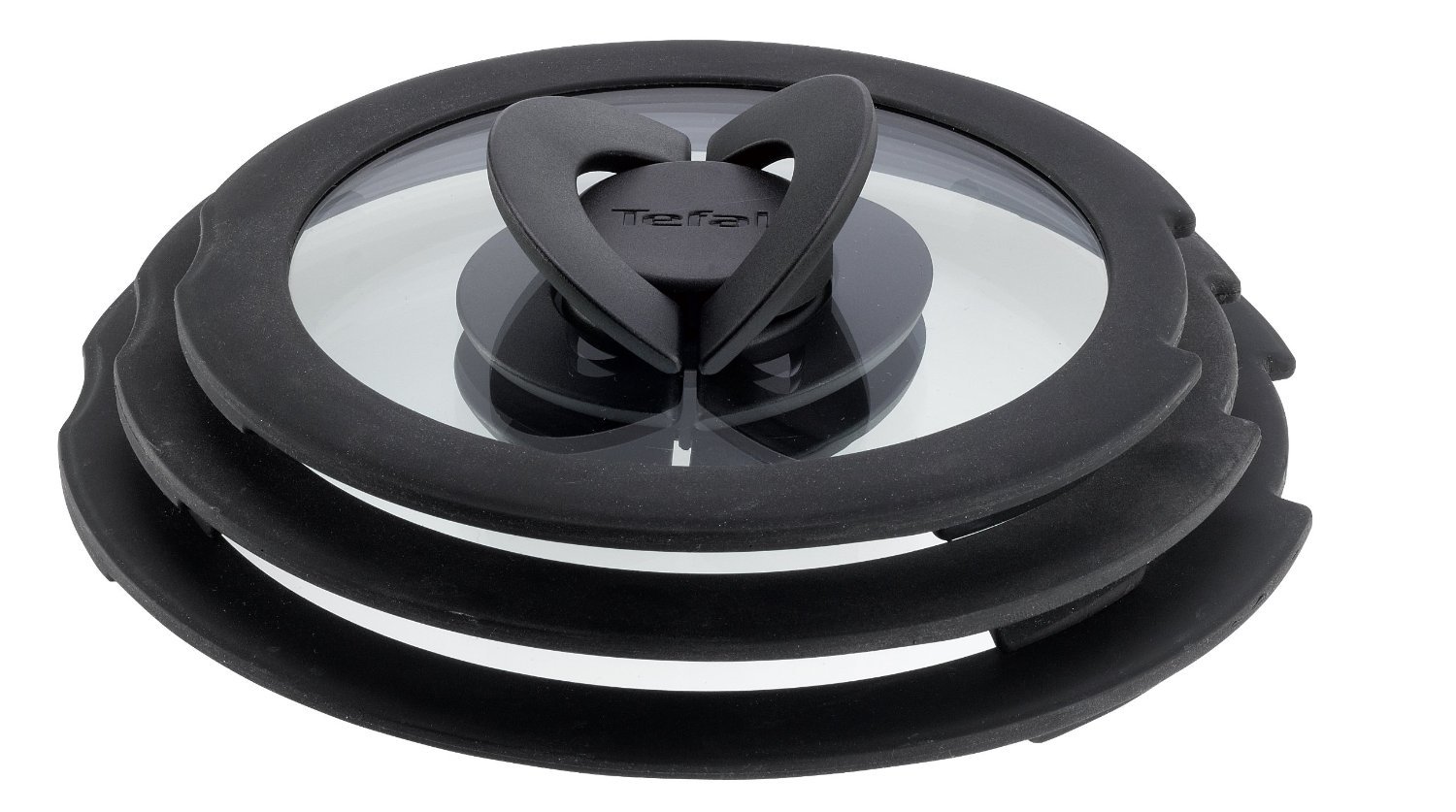 Tefal Ingenio Glasdeckel 3-tlg. Set 16/18/20 cm mit Klappgriffen, kompatibel mit Ingenio Topf und Pfannensets, stapelbar, platzsparendes Design, spülmaschinengeeignet, beschleunigt Garzeit, L98491