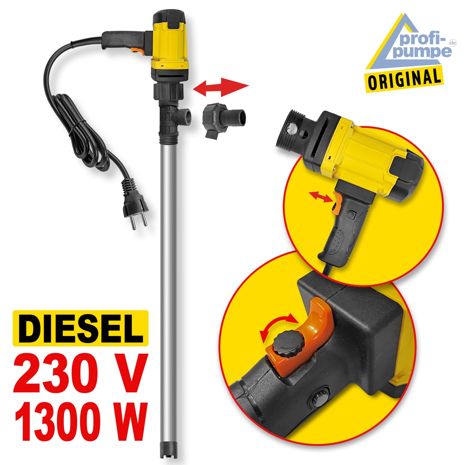 AMUR Diesel HEIZÖL ELEKTRISCHE Kraftstoff UMFÜLL FASSPUMPE Set 75 l/min 230 Volt