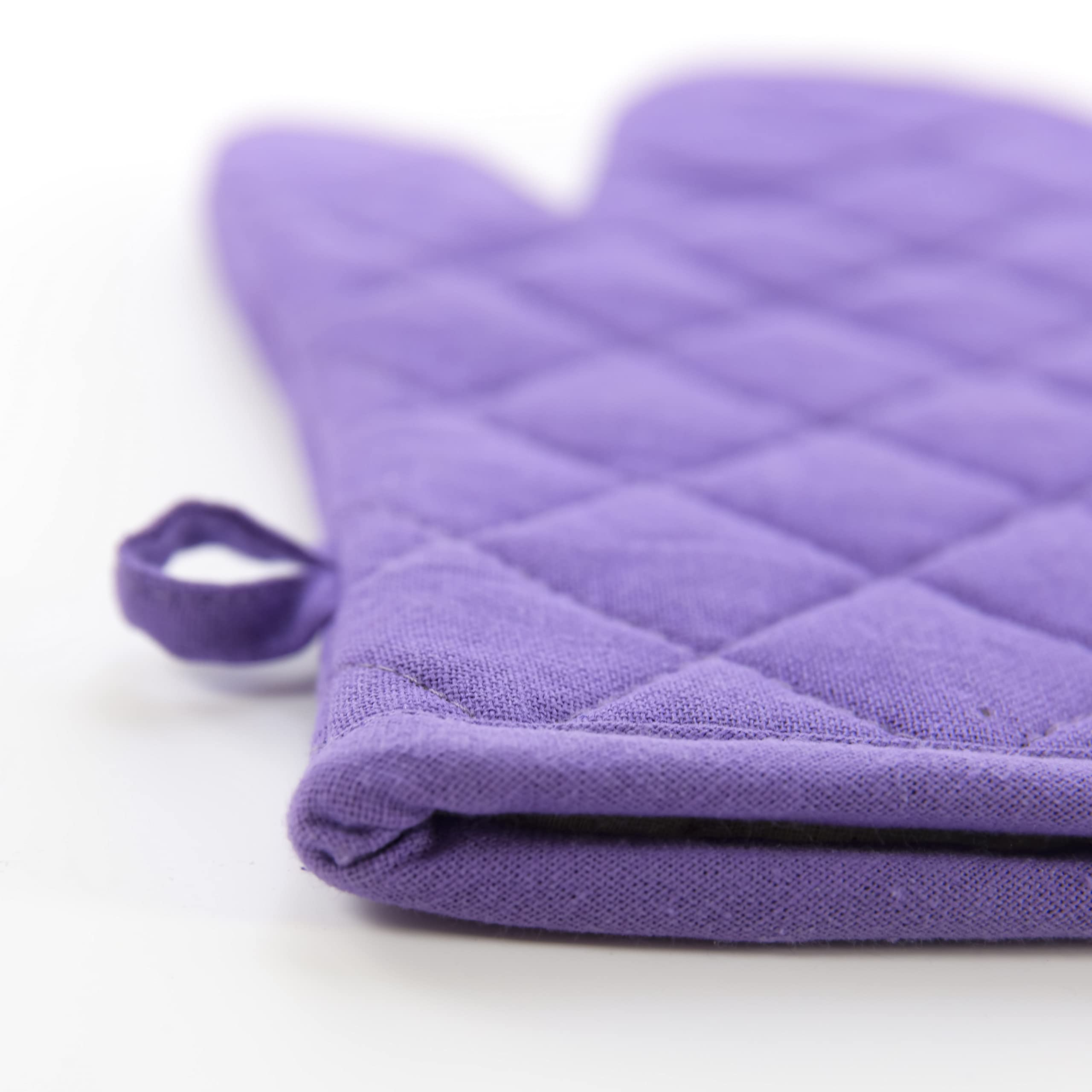 Set 3 Sottopentole Tascabili In Cotone 100%, 17,8x22,9 Cm, Lavabili In Lavatrice, Resistenti Al Calore, Colore Viola, Con Gancio - 2
