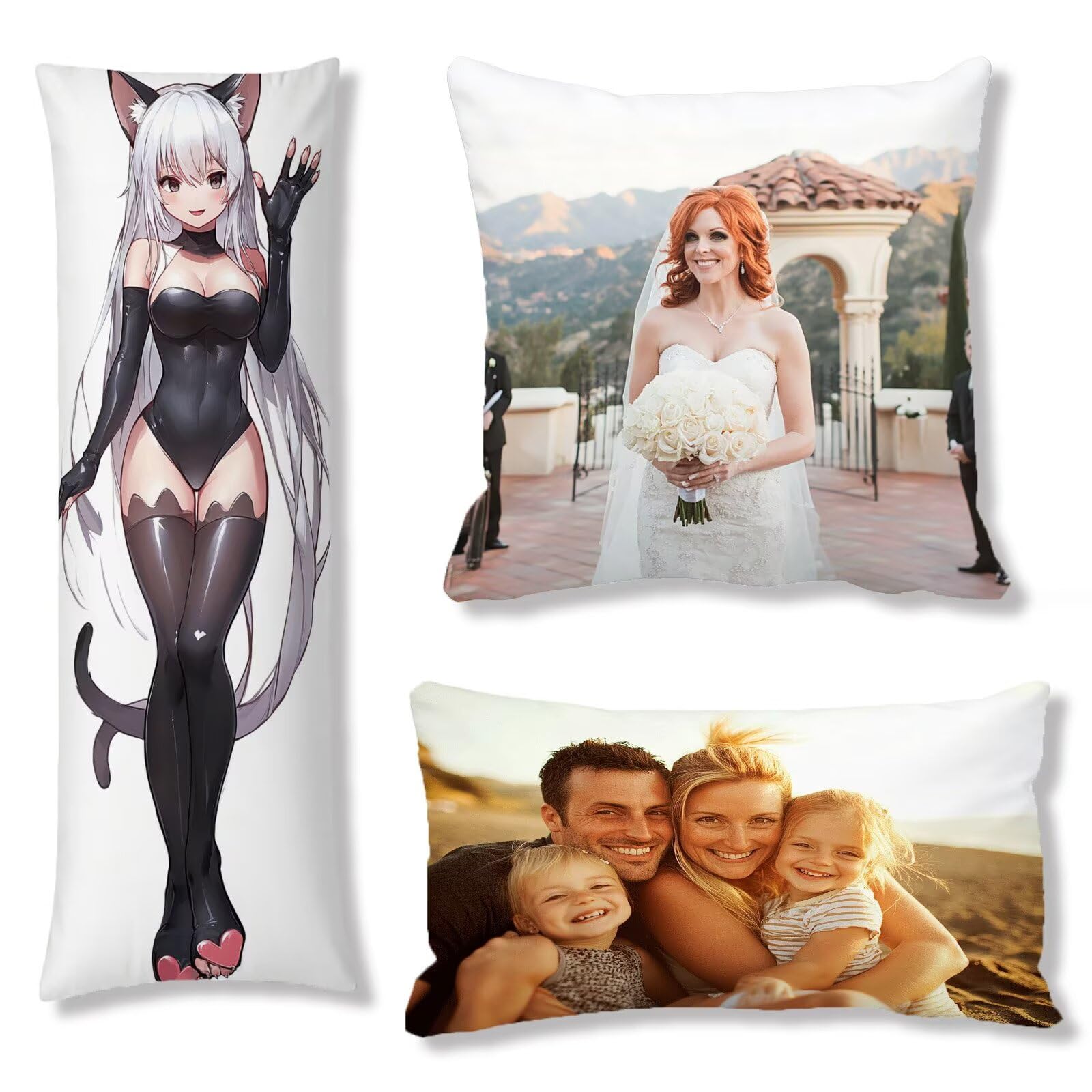 Coussin Personnalisé Photo, Coussin Canape, Taie Oreiller 60x180, Cod133