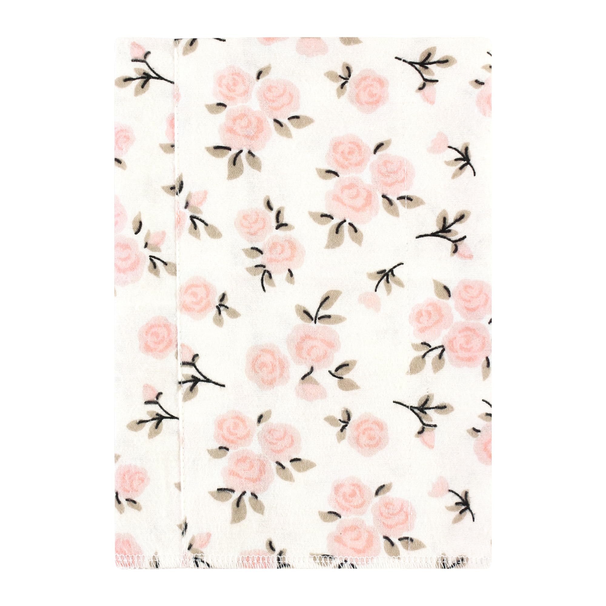 Hudson Baby Cotton Flannel Burp Cloths, Neutral Pink Floral 4 Pack, One Size