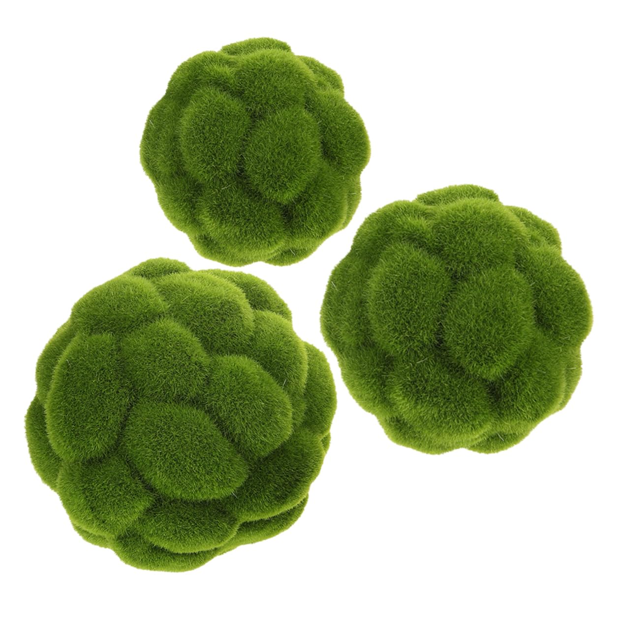 Zerodeko Bolas de Musgo Artificiales Verde 3 Piezas de Espuma Flocada