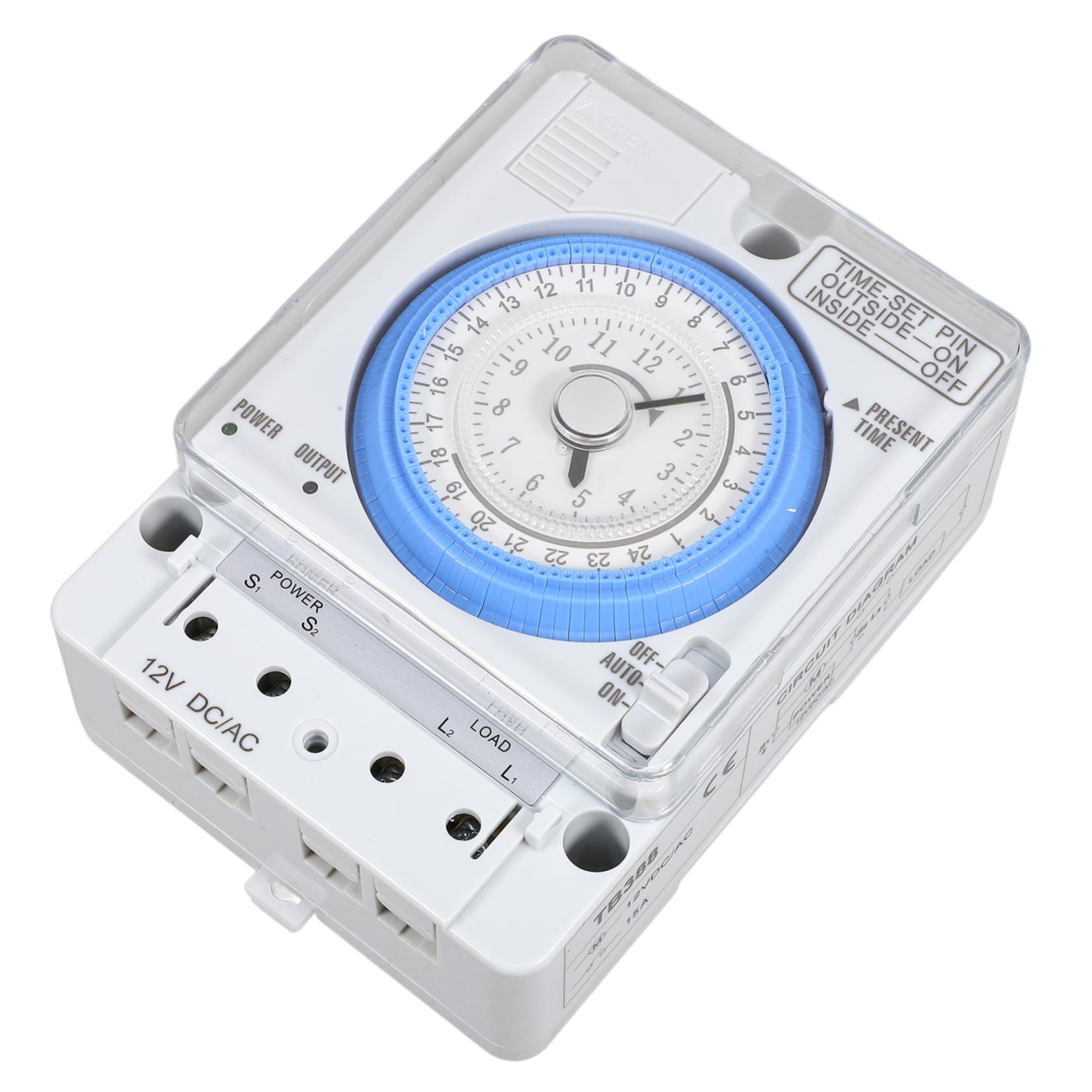 Garneck Temporizador Mecánico de Cocina Analógico 12vac/DC, Portátil y Fácil de Usar, Temporizador de Cuenta Regresiva para Control Preciso en Cocinas y Espacios Interiores, Dispositivo