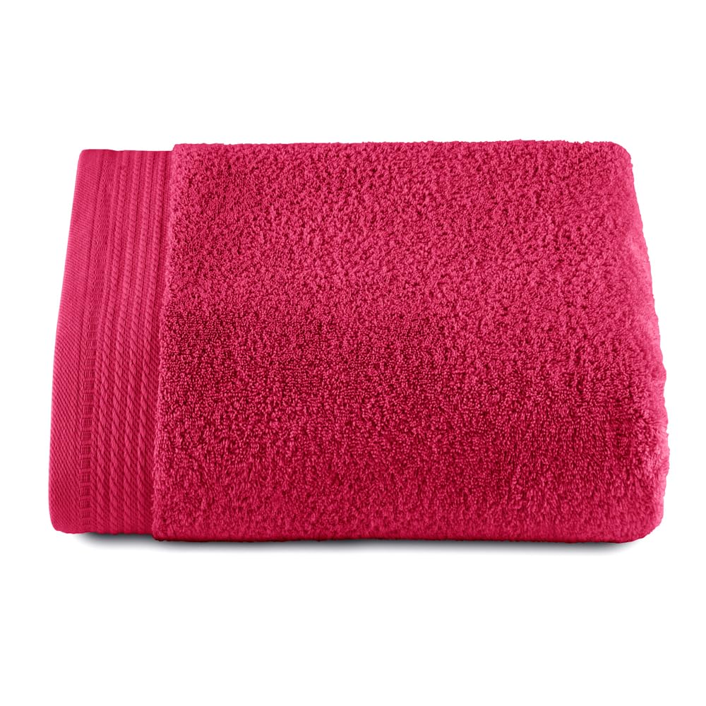 RIZO Top Towel - Set of 1 Shower Towel - Bath Towels - 100% Combed Cotton - 600 g/m2 - Measure 70 x 140 cm - Fuchsia